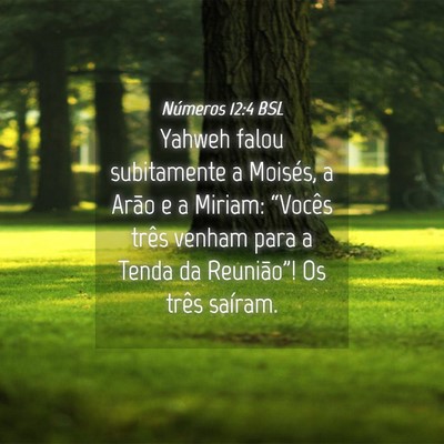 Picture 04 - Números 12:4 BSL - Yahweh falou subitamente a Moisés, a Arão e a - Bible Verse Picture
