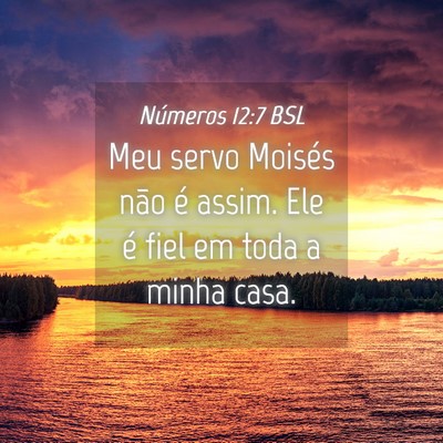 Picture 04 - Números 12:7 BSL - Meu servo Moisés não é assim. Ele é fiel em - Bible Verse Picture