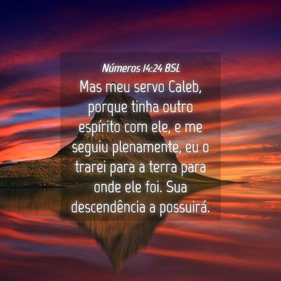 Picture 04 - Números 14:24 BSL - Mas meu servo Caleb, porque tinha outro espírito - Bible Verse Picture