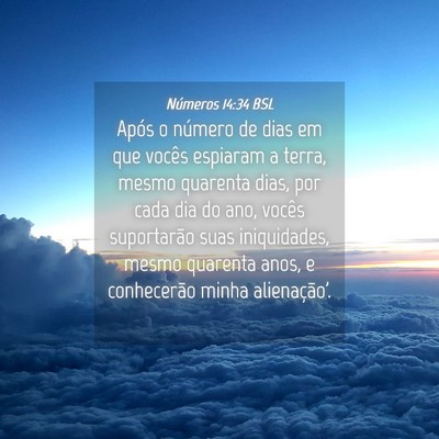 Picture 04 - Números 14:34 BSL - Após o número de dias em que vocês espiaram a - Bible Verse Picture