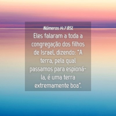 Picture 04 - Números 14:7 BSL - Eles falaram a toda a congregação dos filhos de - Bible Verse Picture