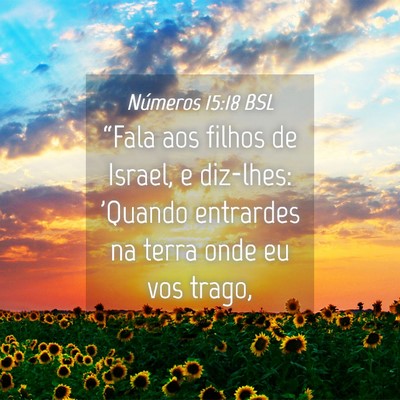 Picture 04 - Números 15:18 BSL - “Fala aos filhos de Israel, e diz-lhes: 'Quando - Bible Verse Picture