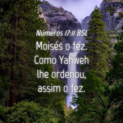 Picture 04 - Números 17:11 BSL - Moisés o fez. Como Yahweh lhe ordenou, assim o - Bible Verse Picture