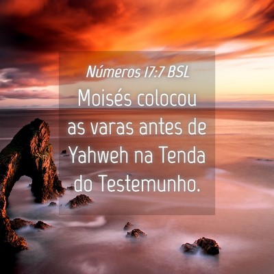 Picture 04 - Números 17:7 BSL - Moisés colocou as varas antes de Yahweh na Tenda - Bible Verse Picture
