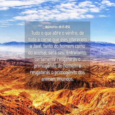 Picture 04 - Números 18:15 BSL - Tudo o que abre o ventre, de toda a carne que - Bible Verse Picture