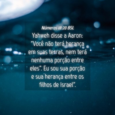 Picture 04 - Números 18:20 BSL - Yahweh disse a Aaron: “Você não terá - Bible Verse Picture