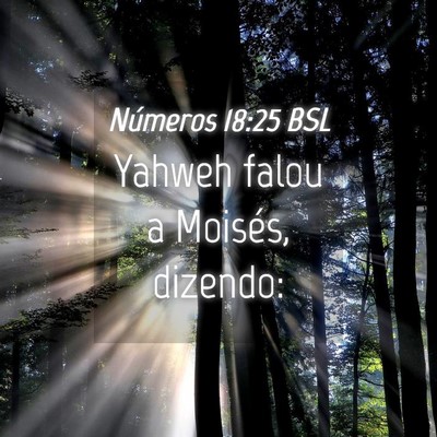 Picture 04 - Números 18:25 BSL - Yahweh falou a Moisés, - Bible Verse Picture