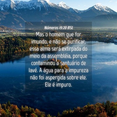 Picture 04 - Números 19:20 BSL - Mas o homem que for imundo, e não se purificar, - Bible Verse Picture