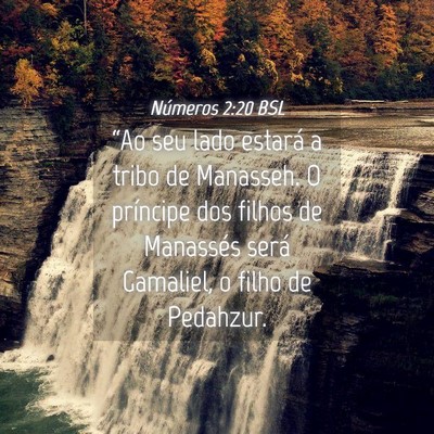 Picture 04 - Números 2:20 BSL - “Ao seu lado estará a tribo de Manasseh. O - Bible Verse Picture