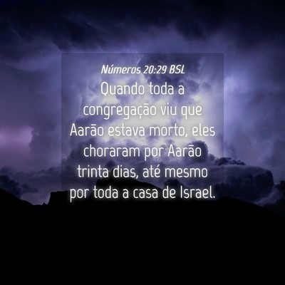 Picture 04 - Números 20:29 BSL - Quando toda a congregação viu que Aarão estava - Bible Verse Picture