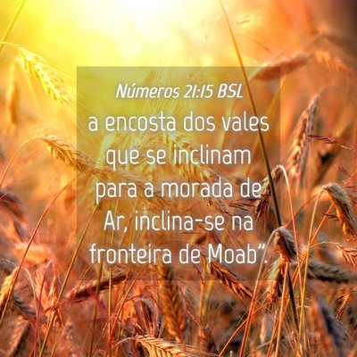 Picture 04 - Números 21:15 BSL - a encosta dos vales que se inclinam para a morada - Bible Verse Picture