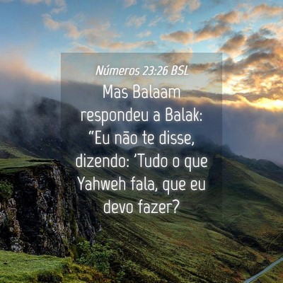 Picture 04 - Números 23:26 BSL - Mas Balaam respondeu a Balak: “Eu não te - Bible Verse Picture