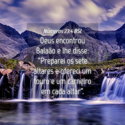 Picture 04 - Números 23:4 BSL - Deus encontrou Balaão e lhe disse: “Preparei - Bible Verse Picture