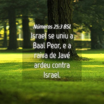 Picture 04 - Números 25:3 BSL - Israel se uniu a Baal Peor, e a raiva de Javé - Bible Verse Picture