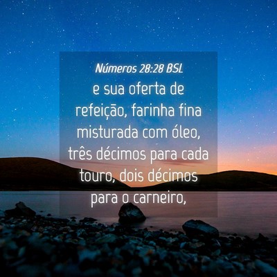 Picture 04 - Números 28:28 BSL - e sua oferta de refeição, farinha fina - Bible Verse Picture