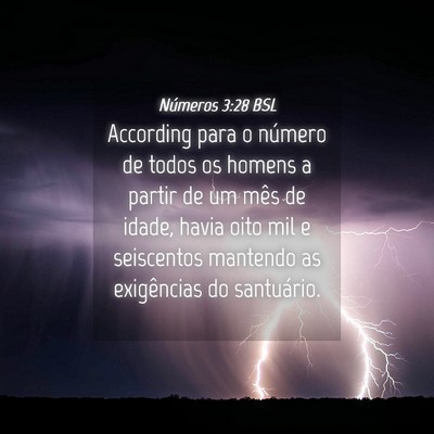 Picture 04 - Números 3:28 BSL - According para o número de todos os homens a - Bible Verse Picture