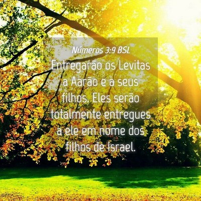 Picture 04 - Números 3:9 BSL - Entregarão os Levitas a Aarão e a seus filhos. - Bible Verse Picture