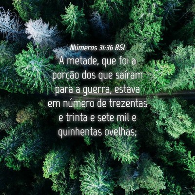 Picture 04 - Números 31:36 BSL - A metade, que foi a porção dos que saíram para - Bible Verse Picture