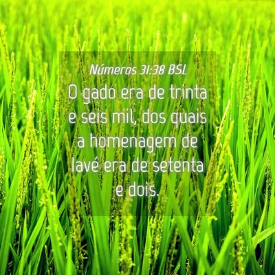 Picture 04 - Números 31:38 BSL - O gado era de trinta e seis mil, dos quais a - Bible Verse Picture