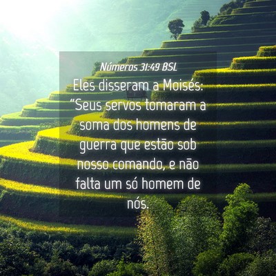 Picture 04 - Números 31:49 BSL - Eles disseram a Moisés: “Seus servos tomaram a - Bible Verse Picture