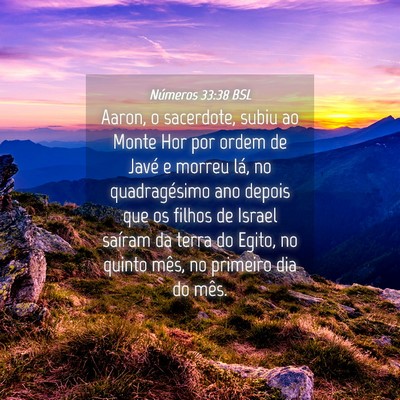 Picture 04 - Números 33:38 BSL - Aaron, o sacerdote, subiu ao Monte Hor por ordem - Bible Verse Picture