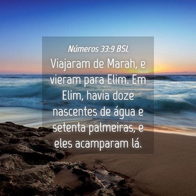 Picture 04 - Números 33:9 BSL - Viajaram de Marah, e vieram para Elim. Em Elim, - Bible Verse Picture