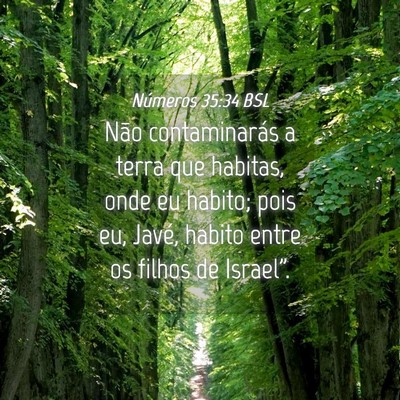Picture 04 - Números 35:34 BSL - Não contaminarás a terra que habitas, onde eu - Bible Verse Picture