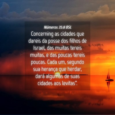 Picture 04 - Números 35:8 BSL - Concerning as cidades que dareis da posse dos - Bible Verse Picture
