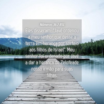 Picture 04 - Números 36:2 BSL - Eles disseram: “Javé ordenou a meu senhor que - Bible Verse Picture