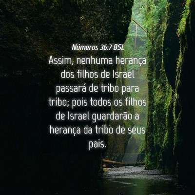 Picture 04 - Números 36:7 BSL - Assim, nenhuma herança dos filhos de Israel - Bible Verse Picture