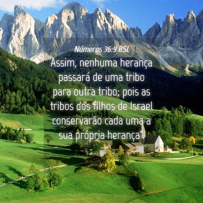 Picture 04 - Números 36:9 BSL - Assim, nenhuma herança passará de uma tribo - Bible Verse Picture