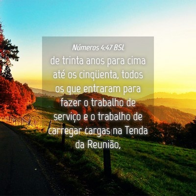 Picture 04 - Números 4:47 BSL - de trinta anos para cima até os cinqüenta, - Bible Verse Picture