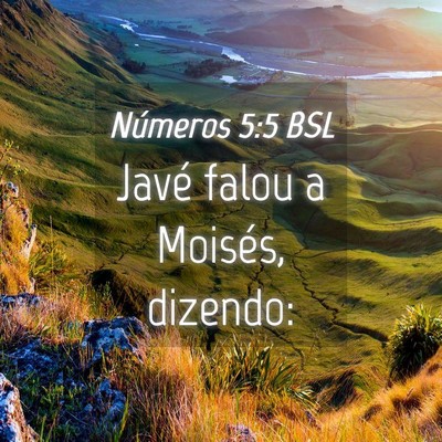 Picture 04 - Números 5:5 BSL - Javé falou a Moisés, - Bible Verse Picture