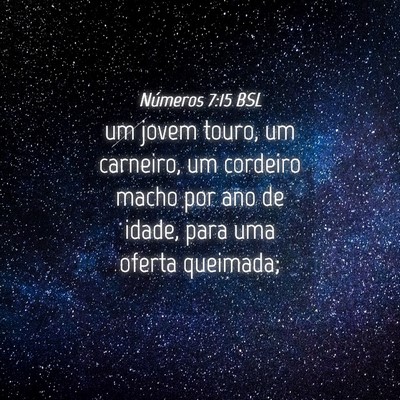 Picture 04 - Números 7:15 BSL - um jovem touro, um carneiro, um cordeiro macho - Bible Verse Picture