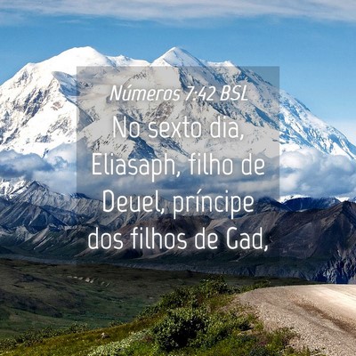 Picture 04 - Números 7:42 BSL - No sexto dia, Eliasaph, filho de Deuel, príncipe - Bible Verse Picture