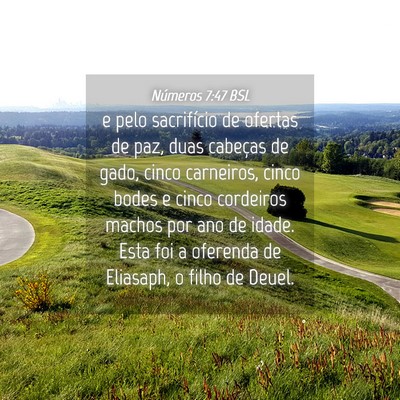 Picture 04 - Números 7:47 BSL - e pelo sacrifício de ofertas de paz, duas - Bible Verse Picture