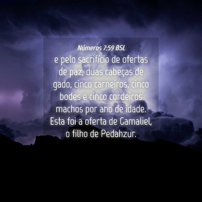 Picture 04 - Números 7:59 BSL - e pelo sacrifício de ofertas de paz, duas - Bible Verse Picture