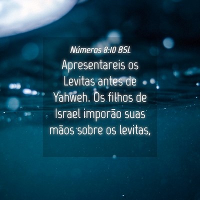 Picture 04 - Números 8:10 BSL - Apresentareis os Levitas antes de Yahweh. Os - Bible Verse Picture