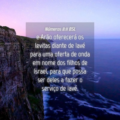 Picture 04 - Números 8:11 BSL - e Arão oferecerá os levitas diante de Iavé - Bible Verse Picture