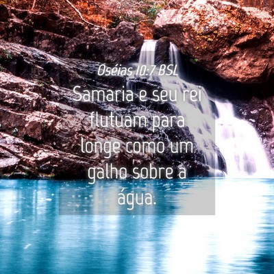 Picture 04 - Oséias 10:7 BSL - Samaria e seu rei flutuam para longe como um - Bible Verse Picture