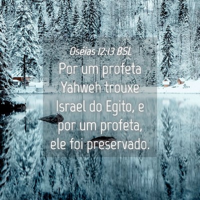 Picture 04 - Oséias 12:13 BSL - Por um profeta Yahweh trouxe Israel do Egito, e - Bible Verse Picture