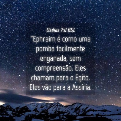 Picture 04 - Oséias 7:11 BSL - “Ephraim é como uma pomba facilmente enganada, - Bible Verse Picture