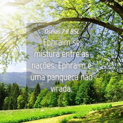 Picture 04 - Oséias 7:8 BSL - Ephraim se mistura entre as nações. Ephraim é - Bible Verse Picture