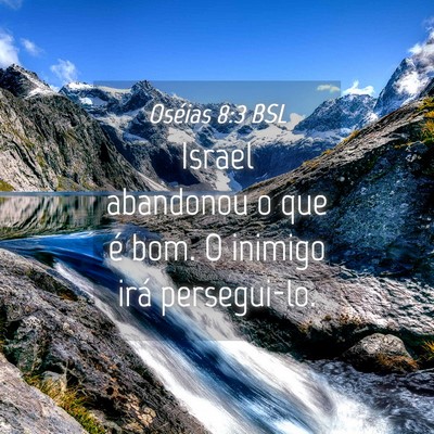 Picture 04 - Oséias 8:3 BSL - Israel abandonou o que é bom. O inimigo irá - Bible Verse Picture