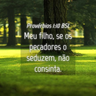 Picture 04 - Provérbios 1:10 BSL - Meu filho, se os pecadores o seduzem, não - Bible Verse Picture