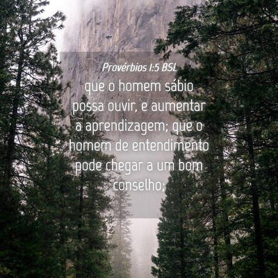 Picture 04 - Provérbios 1:5 BSL - que o homem sábio possa ouvir, e aumentar a - Bible Verse Picture