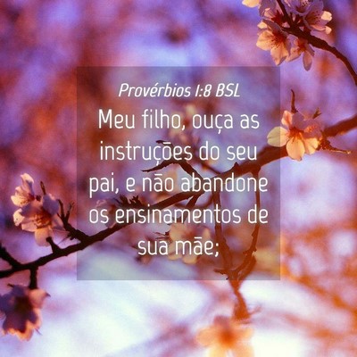 Picture 04 - Provérbios 1:8 BSL - Meu filho, ouça as instruções do seu pai, e - Bible Verse Picture