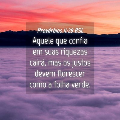 Picture 04 - Provérbios 11:28 BSL - Aquele que confia em suas riquezas cairá, mas os - Bible Verse Picture