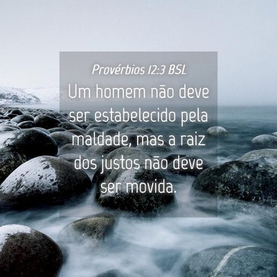 Picture 04 - Provérbios 12:3 BSL - Um homem não deve ser estabelecido pela maldade, - Bible Verse Picture