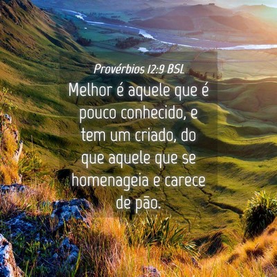 Picture 04 - Provérbios 12:9 BSL - Melhor é aquele que é pouco conhecido, e tem um - Bible Verse Picture